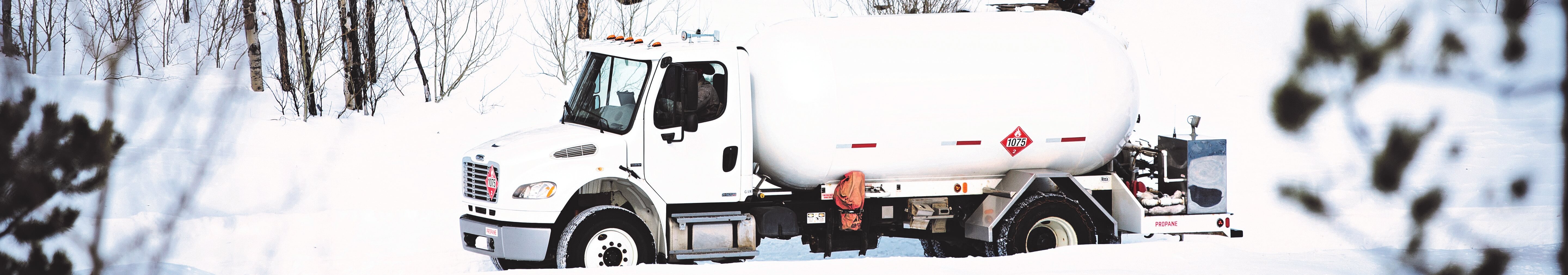 Truck delivering propane